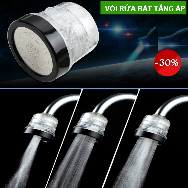 Đầu vòi rửa bát tăng áp Luva RS1(BH 1năm /Chính hãng/Tăng Áp 400%)