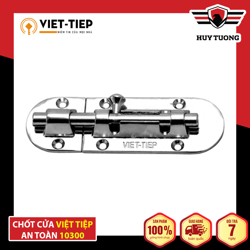 Chốt cửa an toàn Việt Tiệp 100% Inox không gỉ cao cấp ( Chốt ngang 10 x 3cm ) - Huy Tưởng