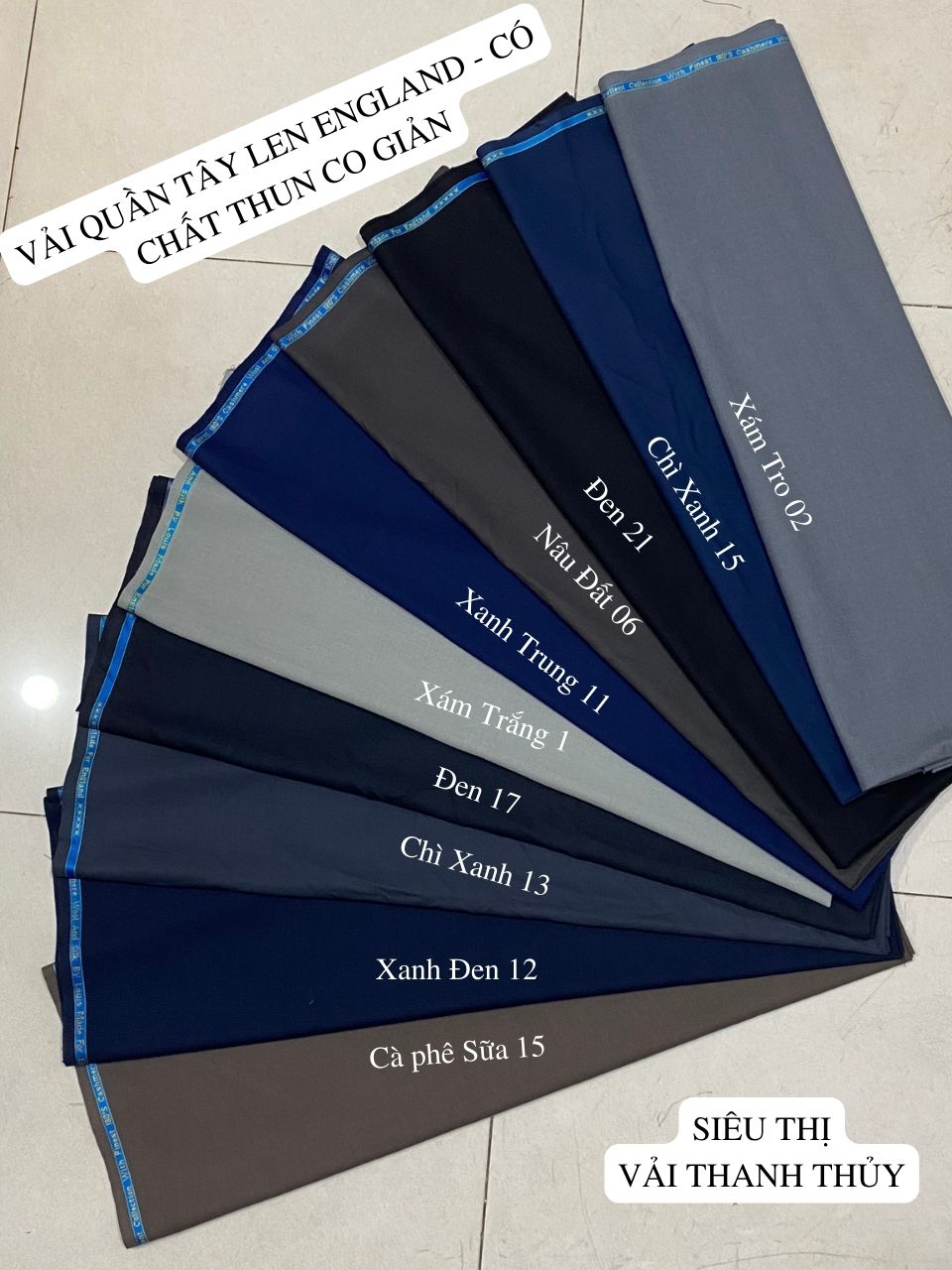 Vải quần tây nam - co giãn - cao cấp