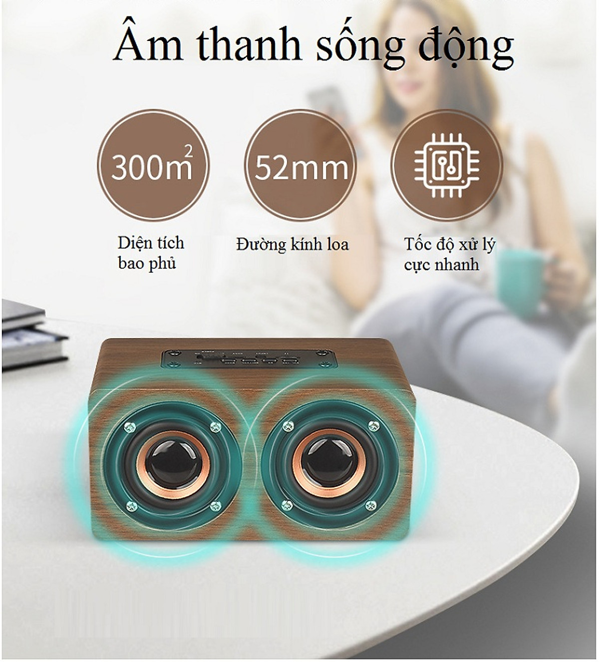 [Có Bảo Hành] LOA BLUETOOTH SIÊU TRẦM CÓ ĐỒNG HỒ W5 - Hàng Nhập Khẩu