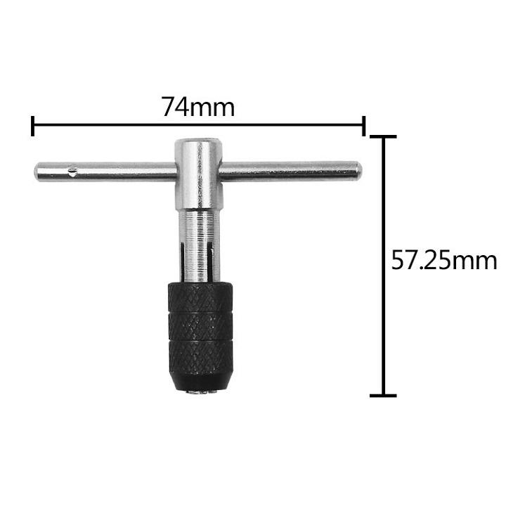 [ BỘ 9 MÓN] TAY QUAY ĐẦU KẸP KÈM 4 MŨI TARO M3-M6 VÀ 4 MŨI KHOAN NHỎ 2.5mm-5.0mm - TH 423