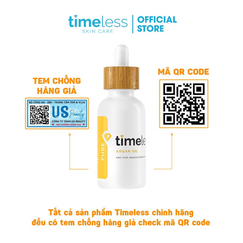 Dầu Dưỡng Timeless Argan Oil 100% Pure (30ml)