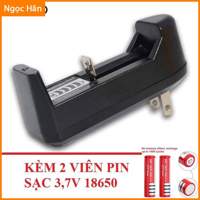Sạc pin đa năng 3,7v cho pin 18650 kèm 2 viên pin 3,7v 18650 ngochanshop
