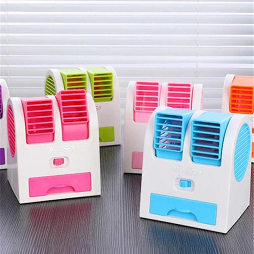 [HCM]Quạt đá mini 3 trong 1 Clever Mart - Quạt đá điều hòa mini 1-2 cửa gió - Quạt để bàn Quạt USB Quạt hơi nước mini 2 cửa chạy êmsử dụng đá làm mát không khí-Quạt hơi nước mini có khay chứa đá