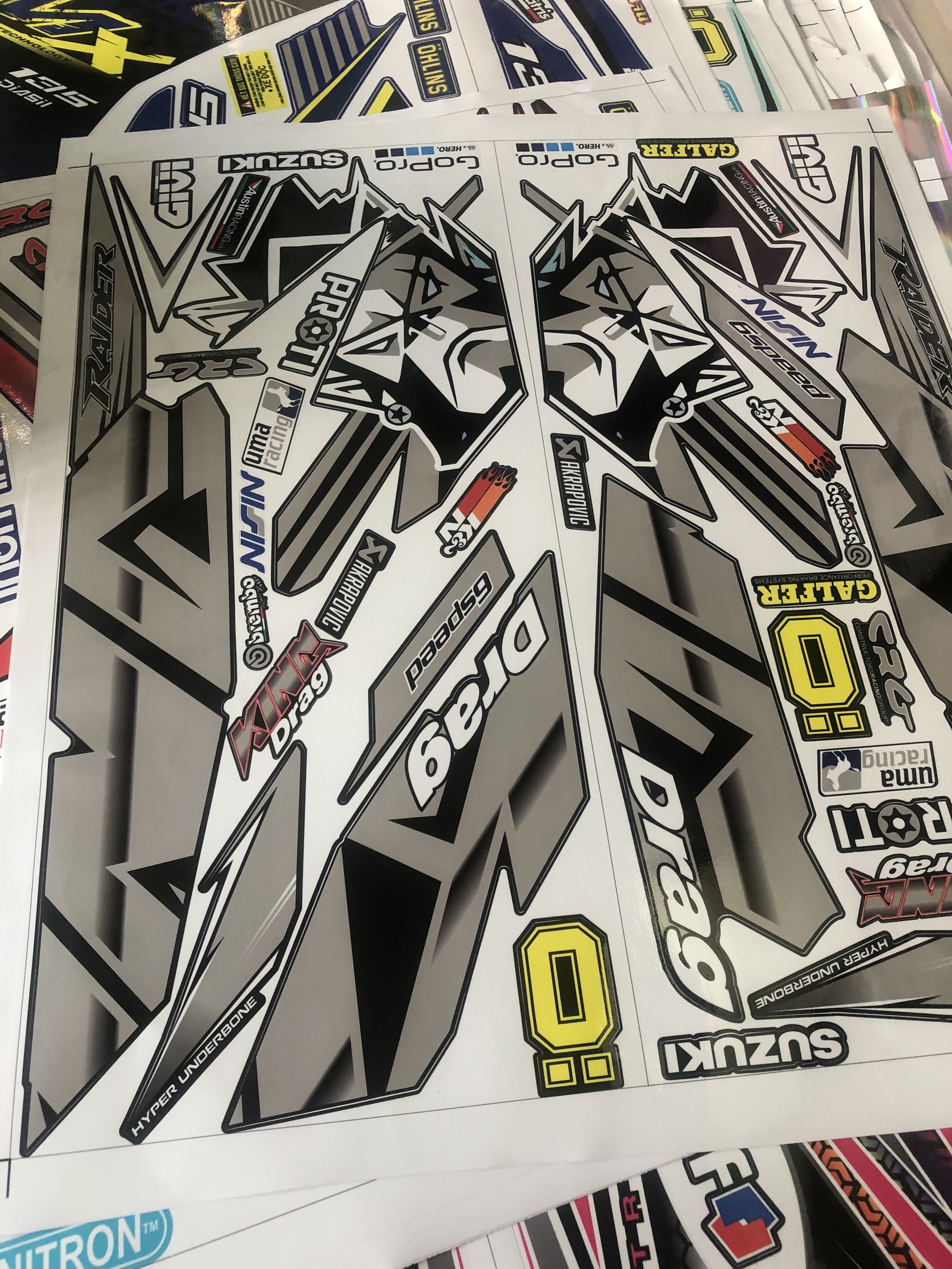 Tem Rời Raider Fi 150 King Drag Xám Đen