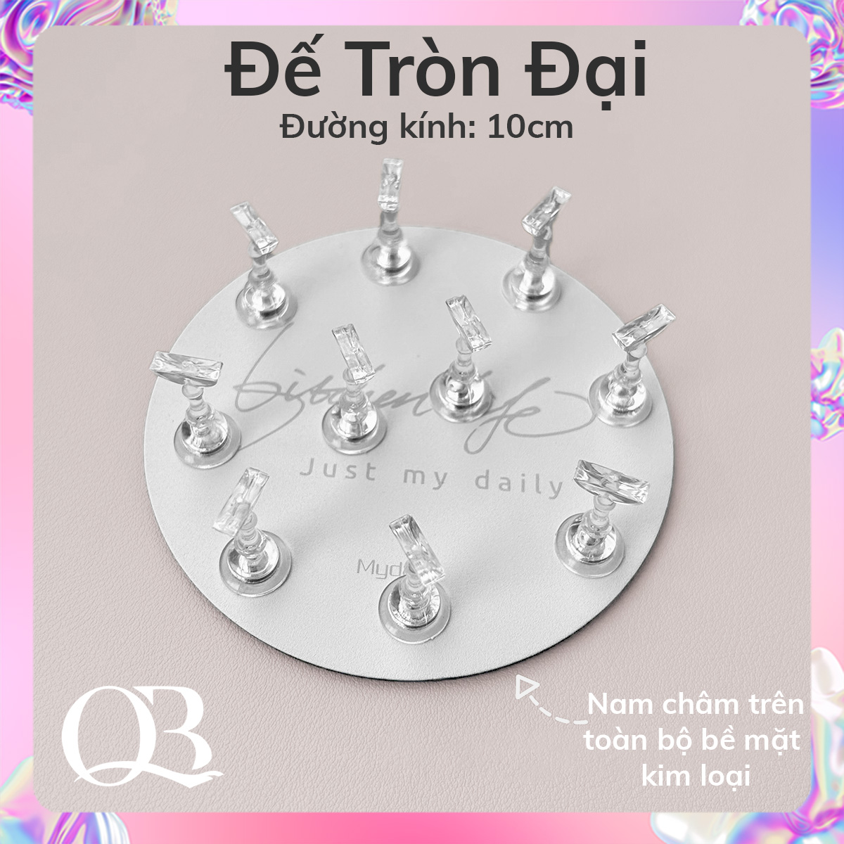 Set 5 đế gắn móng giả tập sơn vẽ nail giá đỡ móng giả tập vẽ