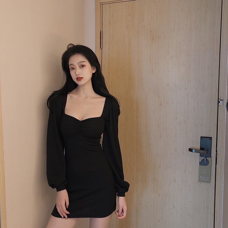 Váy Body Tay Phồng Dài Tay