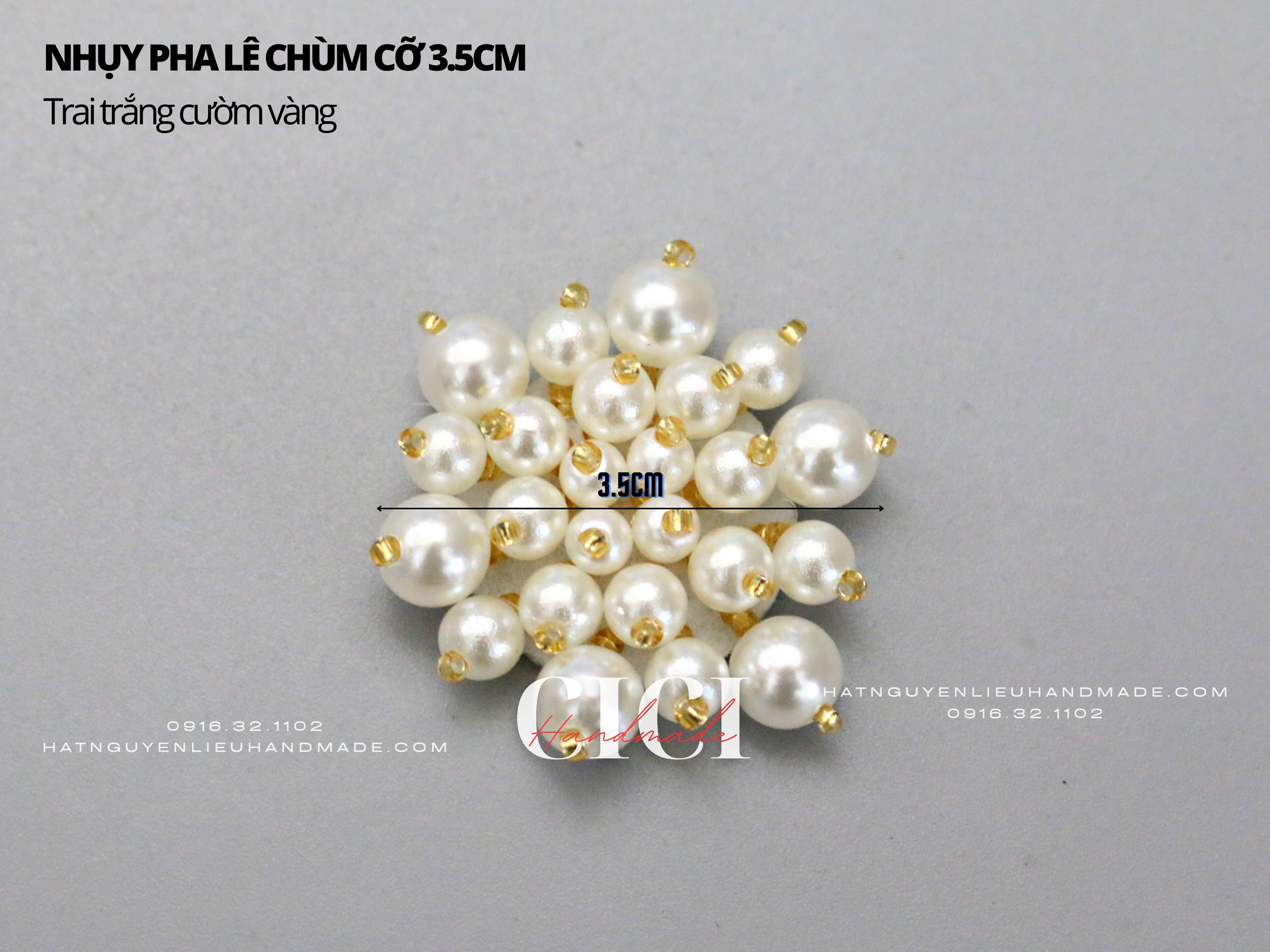 Nhụy pha lê chùm cỡ 3.5cm Cici Handmade nguyên liệu DIY hạt đính kết, hạt pha lê hạt cườm đính kết center hoa cài áo đá