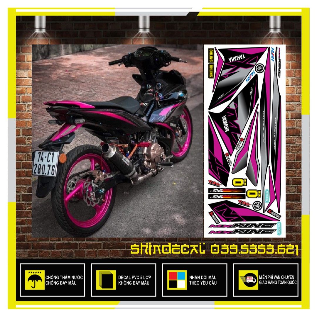 TEM RỜI EXCITER 150 MXKING HỒNG ĐEN