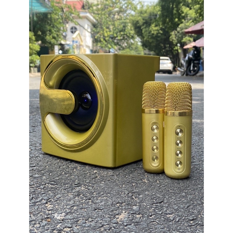 Loa Bluetooth Karaoke YS-207. Tặng Kèm 2 Micro Không Dây