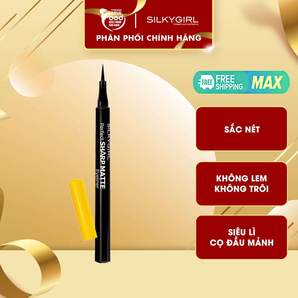 Bút Kẻ Mắt Nước Siêu Lì, Sắc Nét, Lâu Trôi Silkygirl Perfect Sharp Matte Eyeliner 1.2ml