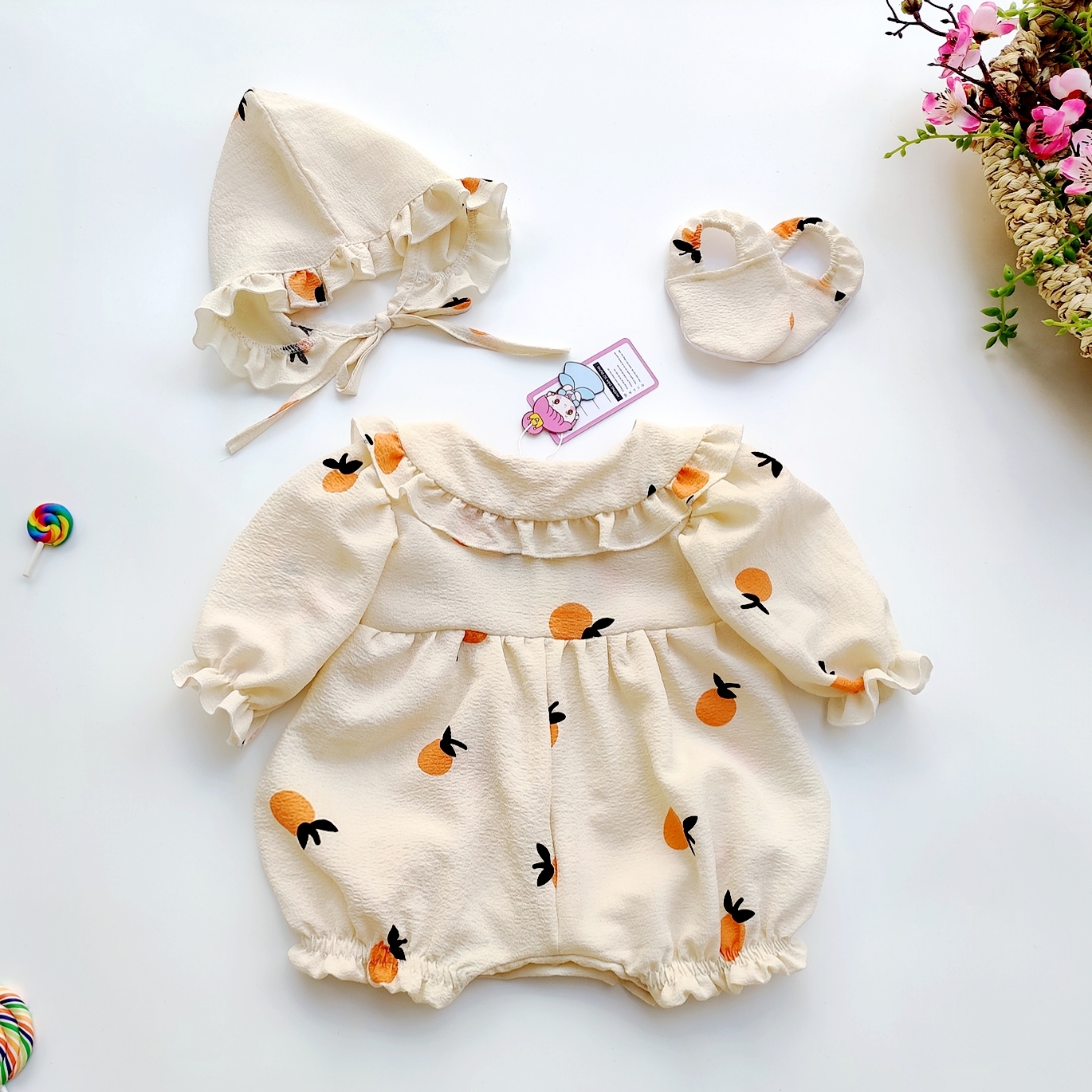 [ CÓ QUÀ TẶNG 💝 ] Body áo liền quần cho bé đầy tháng, thôi nôi