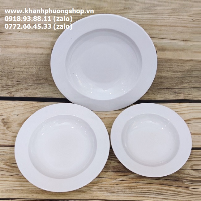dĩa súp sứ trắng Minh Long - dĩa súp sứ minh long