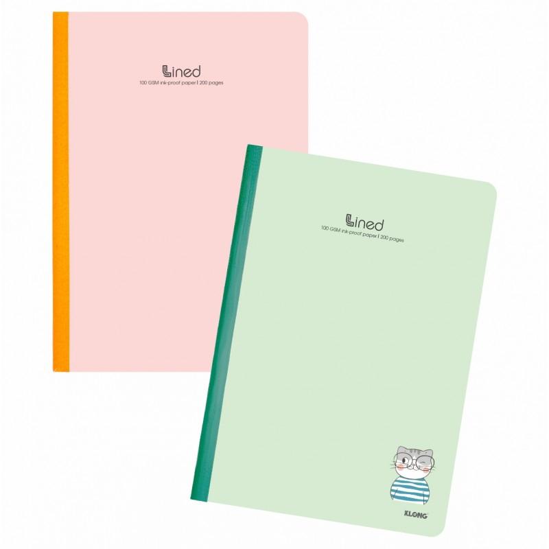 Vở Klong may dán gáy A4 kẻ ngang 500-300-120 trang, tập sổ bìa cute giấy lined viết không nhòe mực, VPP Tuệ Minh