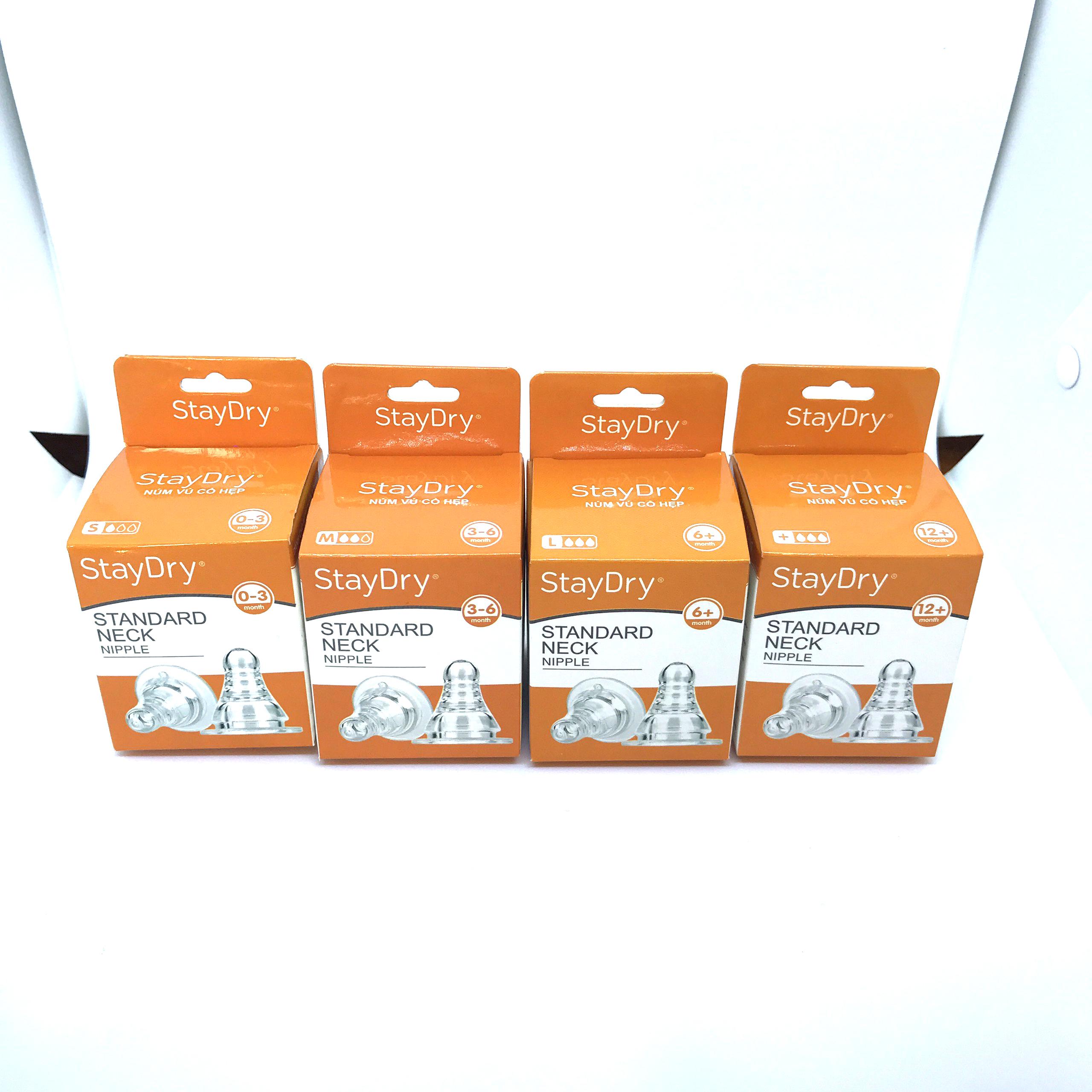 Núm vú cổ hẹp StayDry (2 cái/hộp)