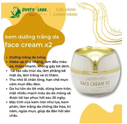 Kem dưỡng trắng da Face Cream X2 Q'lara (30ml)