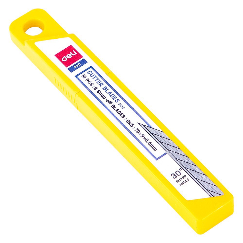Lưỡi dao rọc giấy 30 độ Deli , Bạc, 10 chiếc lưỡi/hộp - E2015/ DP093A