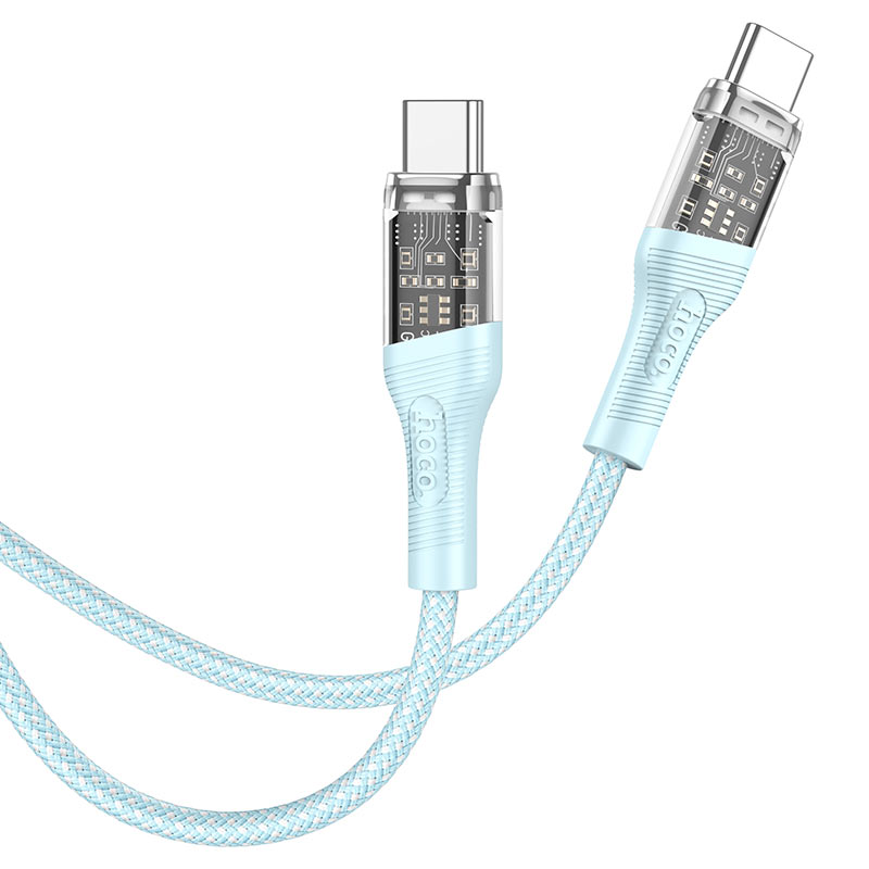 Cáp sạc nhanh 60w hoco u111 type-c to type-c dây dù 1.2m