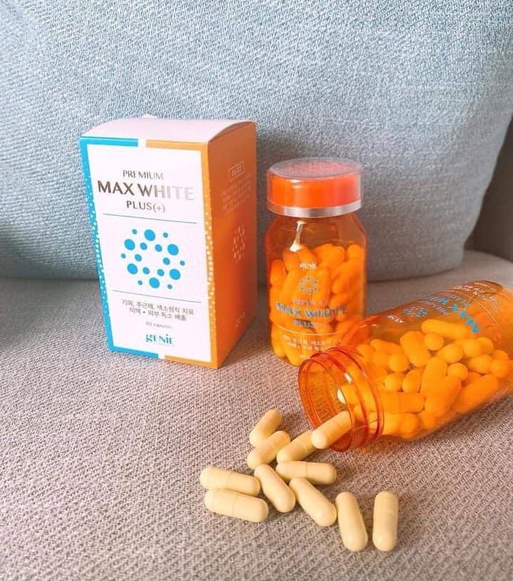 [chính hãng] viên uống trắng da max white plus genie 60 viên,