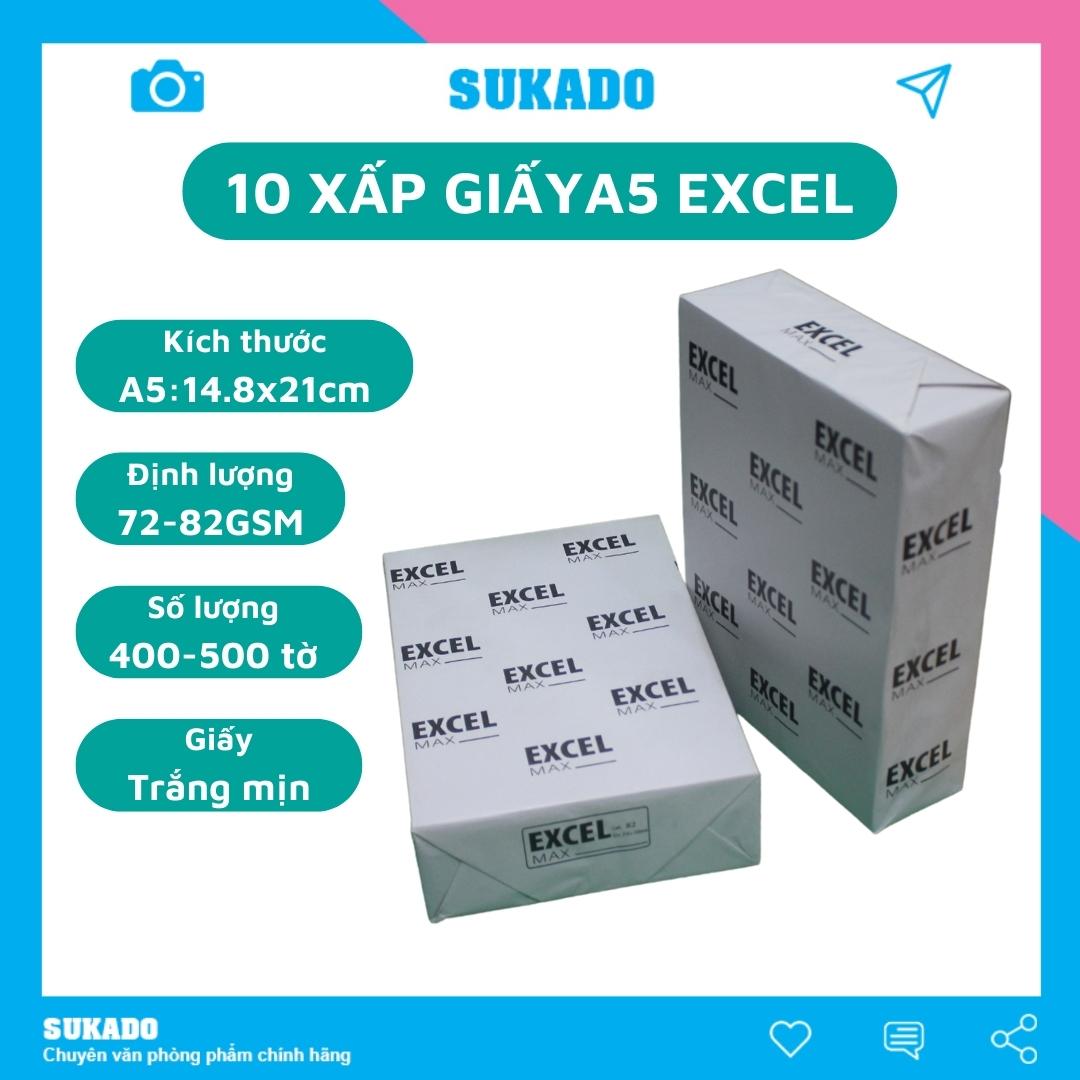 Giấy A5 Excel 80gsm Đủ 500 tờ [Thùng 10Gram] THIỆN PHƯỚC