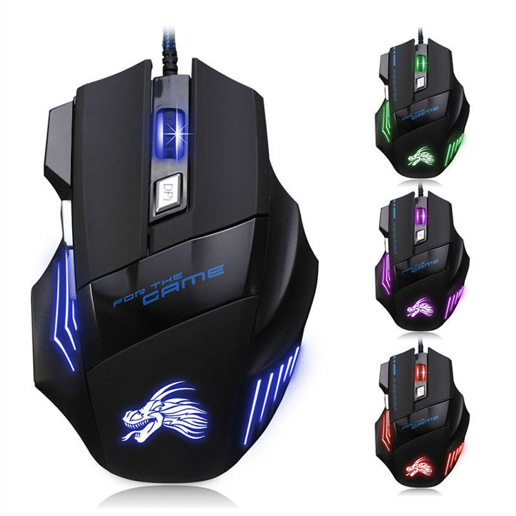 Chuột Chơi Game 5500DPI Chuột Quang USB  Game Thủ Chuột máy tính + Tặng miếng lót chuột Logitech tiện lợi