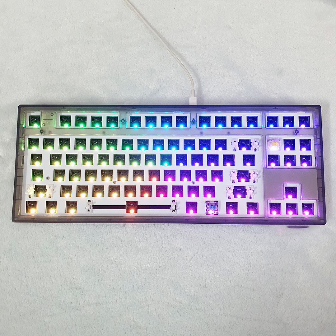 Bộ KIT bàn phím cơ FL-Esports MK870 RGB ClearBlack - Mạch xuôi - Sẵn foam - Hàng chính hãng