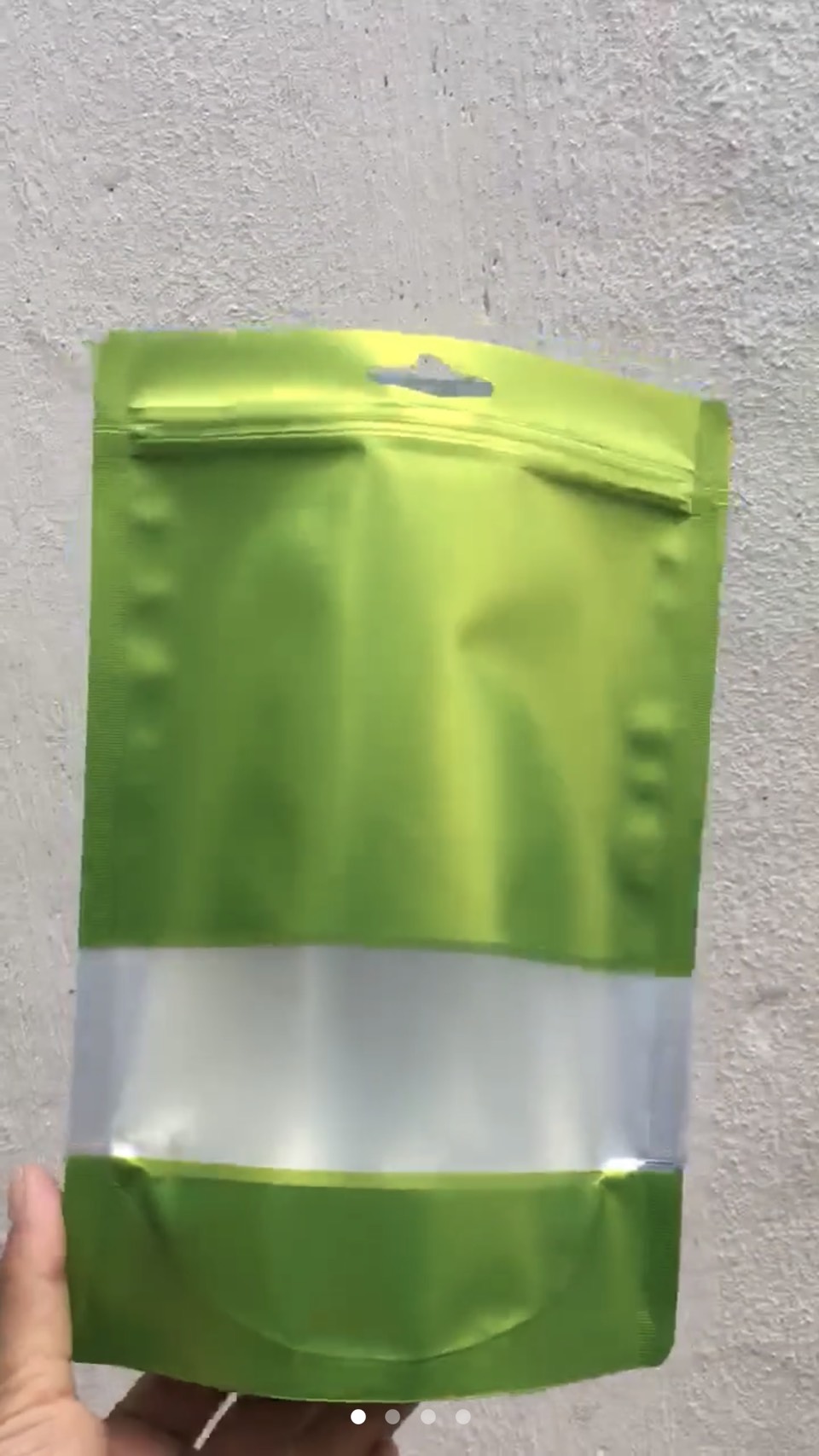 1kg - túi zipper cửa sổ tràn (Nhiều màu)