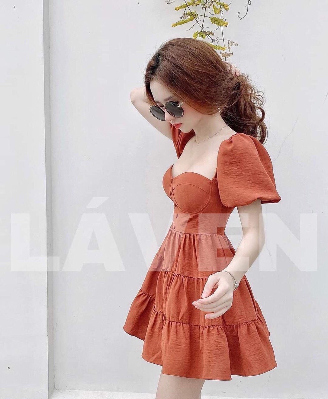 Đầm xòe tay phồng cúp ngực xịn sò