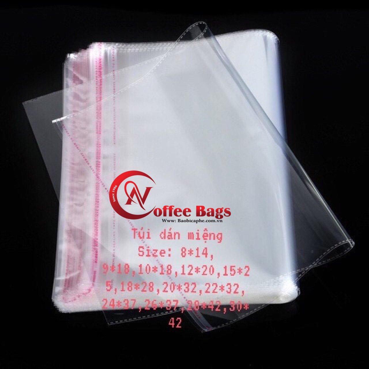 [1kg/size] Túi OPP dán miệng, túi đựng quần áo.
