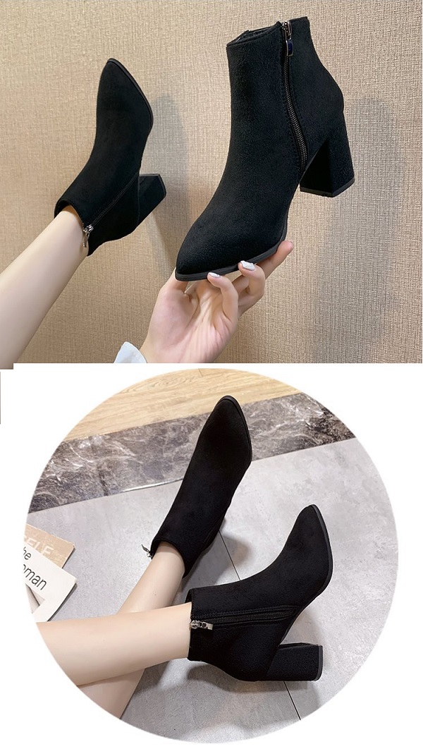 [HÀNG XỊN] Giày boot đế vuông da lộn 6 phân cao cấp S148