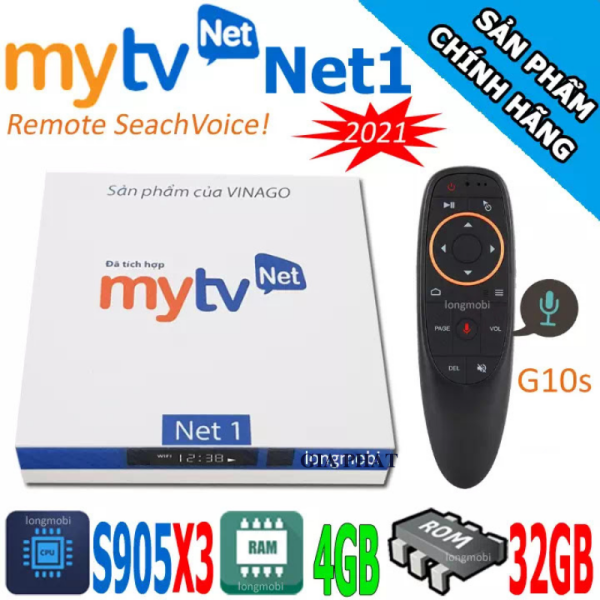 Android TV Box MyTV Net phiên bản 2021 Ram 4GB - Rom 32GB Khiển Voice Miễn phí 100 kênh truyền hình bản quyền