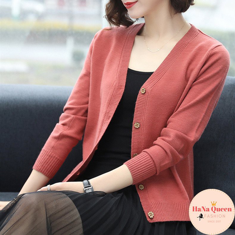 [Sẵn Hàng]Áo Len Cardigan Dáng Ngắn, Áo Len Nữ Basic Chất Đẹp Nhiều Màu Dễ Phối Đồ