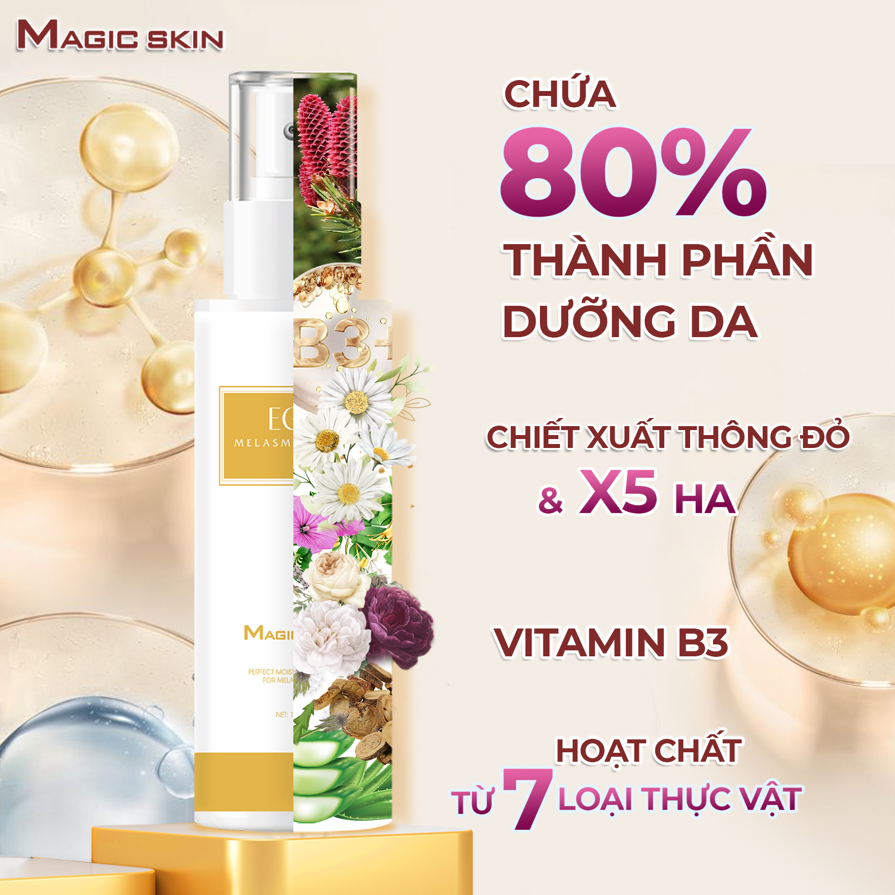Xịt khoáng Nám Melasma Magic Skin