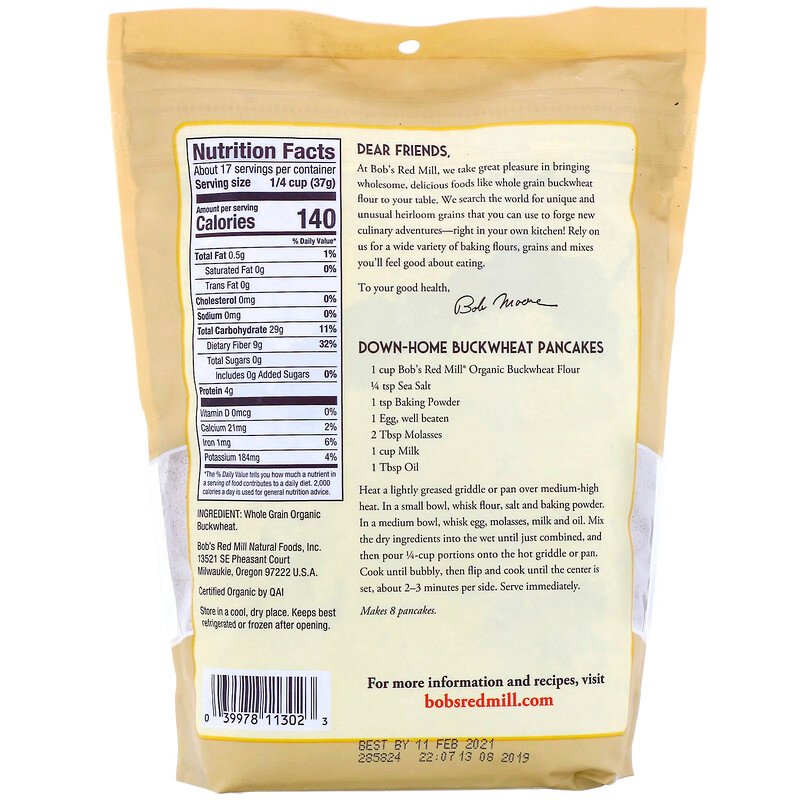 Bột Kiều Mạch Hữu Cơ Bob's Red Mill Organic Buckwheat flour