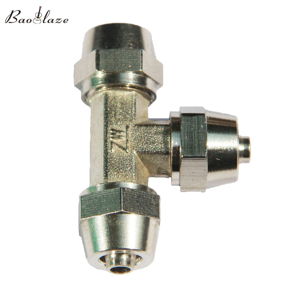 Baoblaze Khớp Nối Khí Hình Chữ T Bằng Đồng Đặc Đầu Nối Ống Nối Phát Hành Nhanh Chóng Chủ Đề