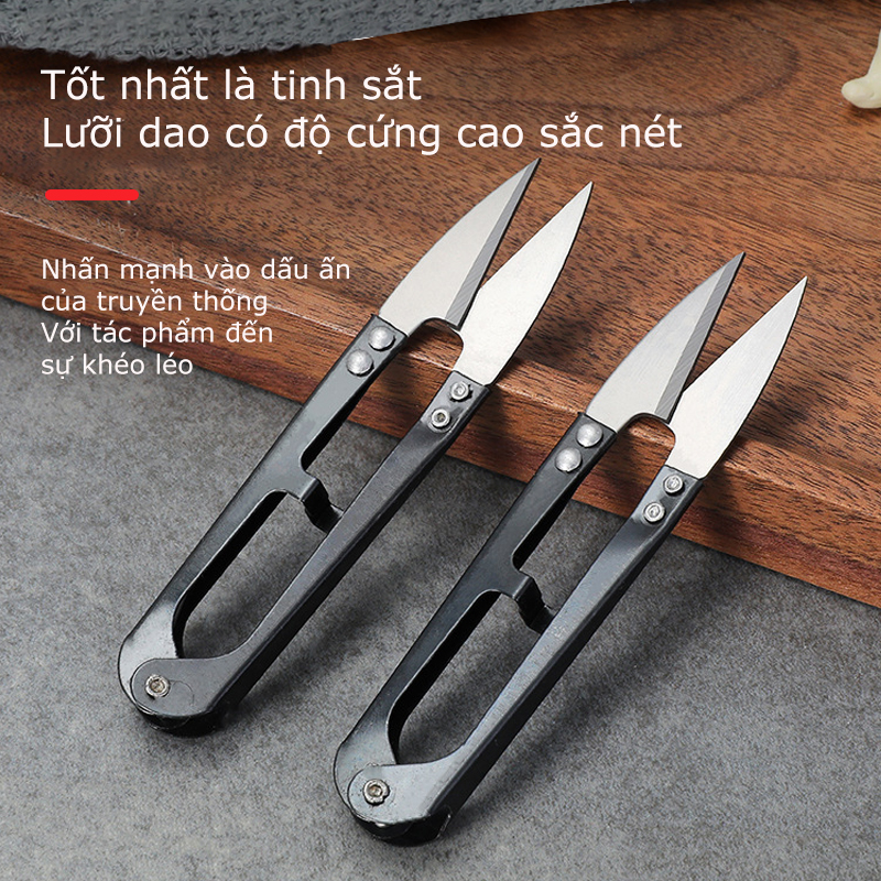 mini scissors U-shaped thread trimmer, Cross stitch cutting scissors, Small, unique, sharp household scissors