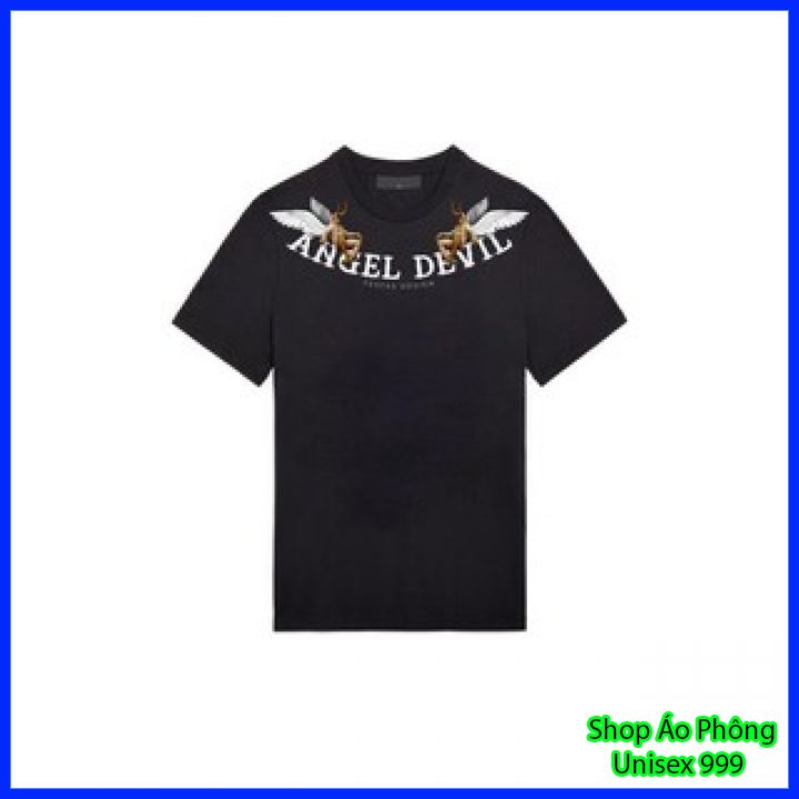 Áo Thun ANGEL DEVIL UNISEX Nam Nữ Cotton Co Giãn 4 Chiều