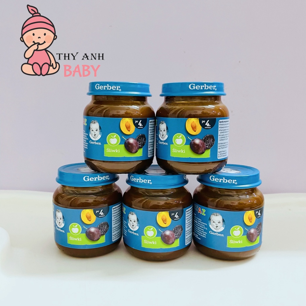 Mận Đen Nghiền Gerber Chống Táo Bón Cho Bé Từ 4m+