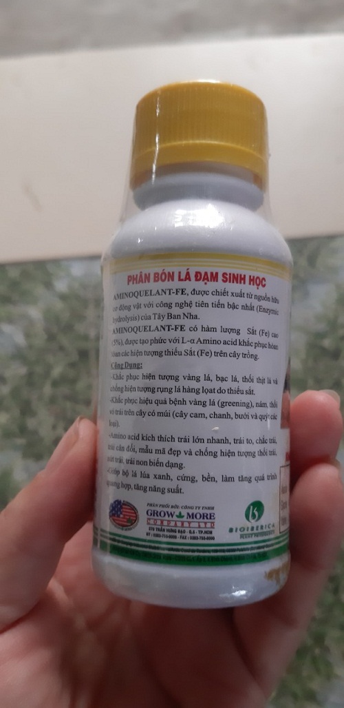 Phân bón bổ sung sắt Amino Fe chai 100ml