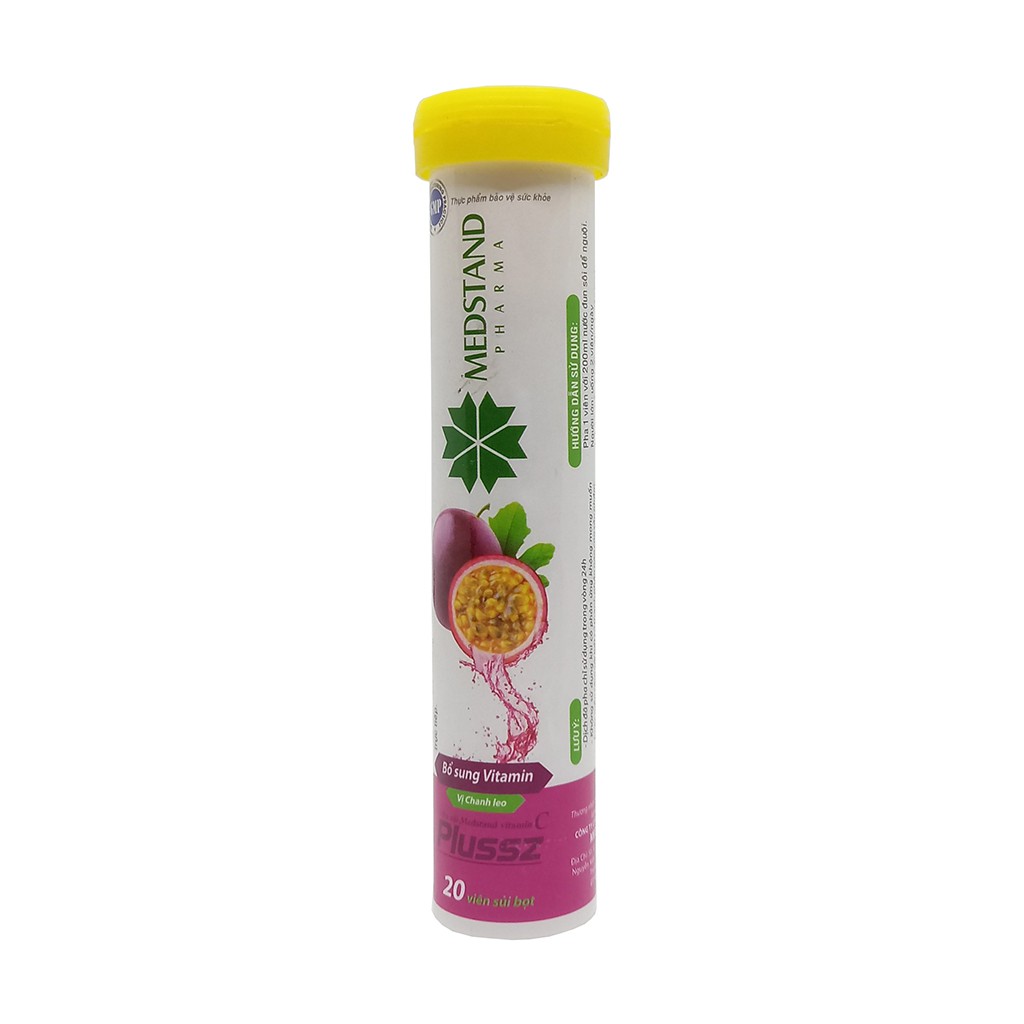 Viên sủi vitamin c pluszs – vị chanh leo giúp hỗ trợ bổ sung vitamin c giúp giải khát và tăng cường thể lực
