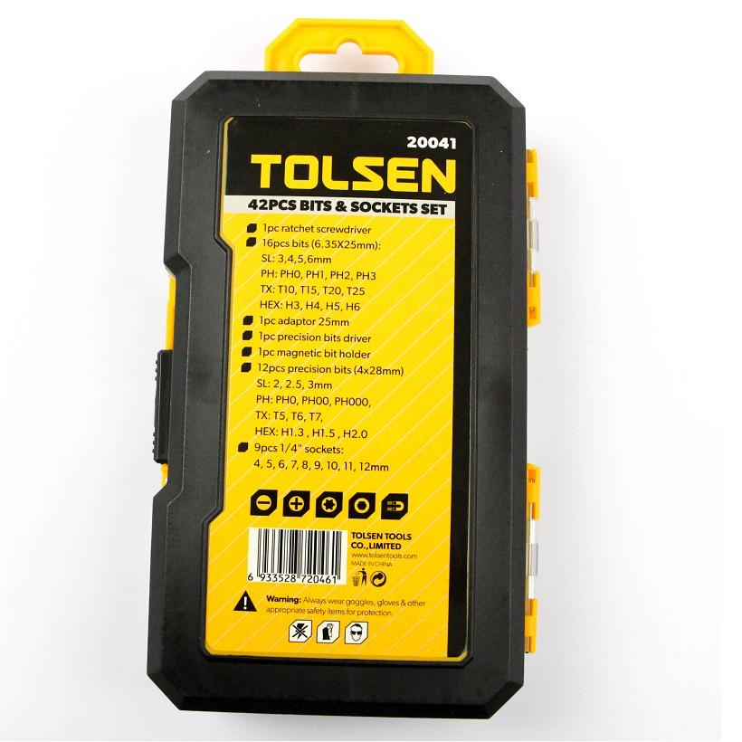 BỘ VÍT TÍP 42 MÓN TOLSEN- 16pcs Bits (6.35x25mm)