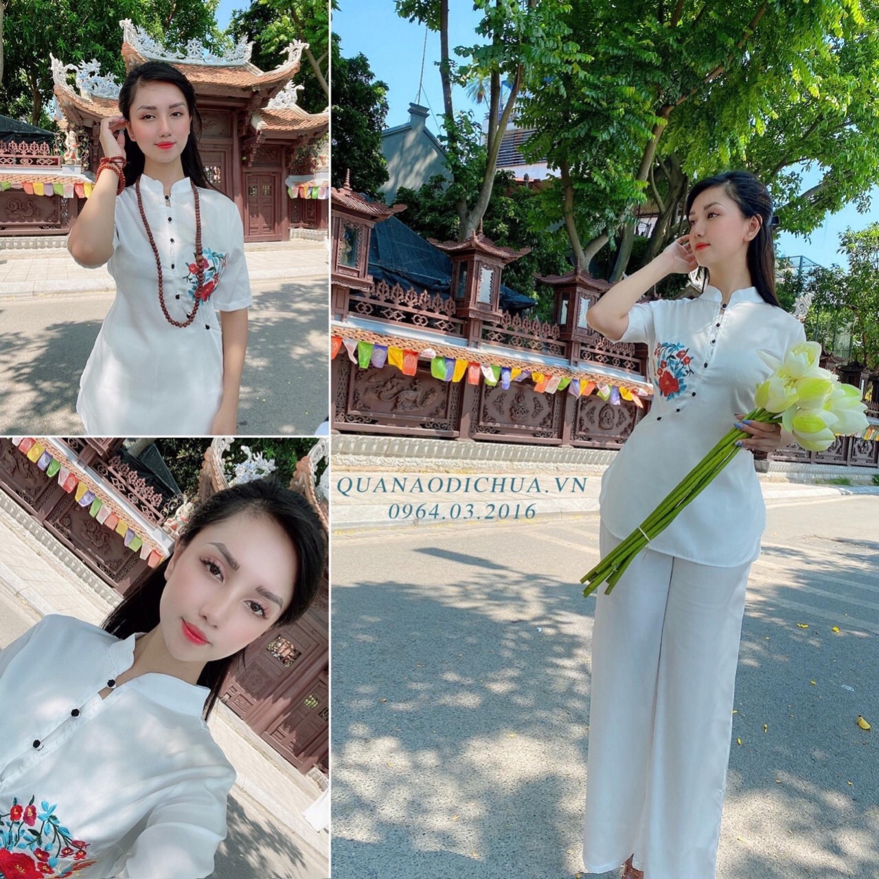 Bộ phật tử đi chùa chất siêu đẹp