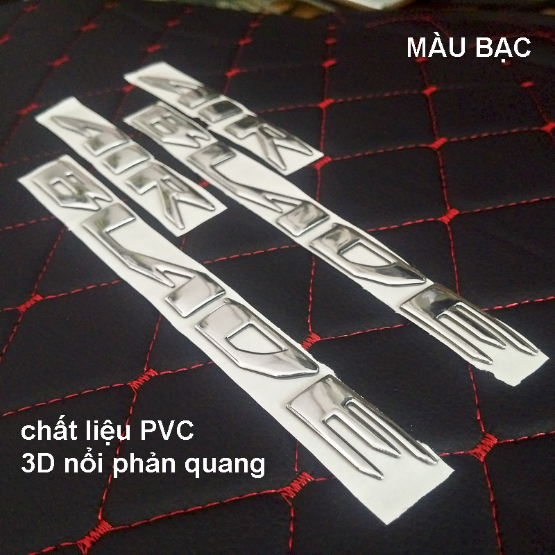 Bộ 2 tem Air Blade 3D nổi màu Bạc, Đỏ