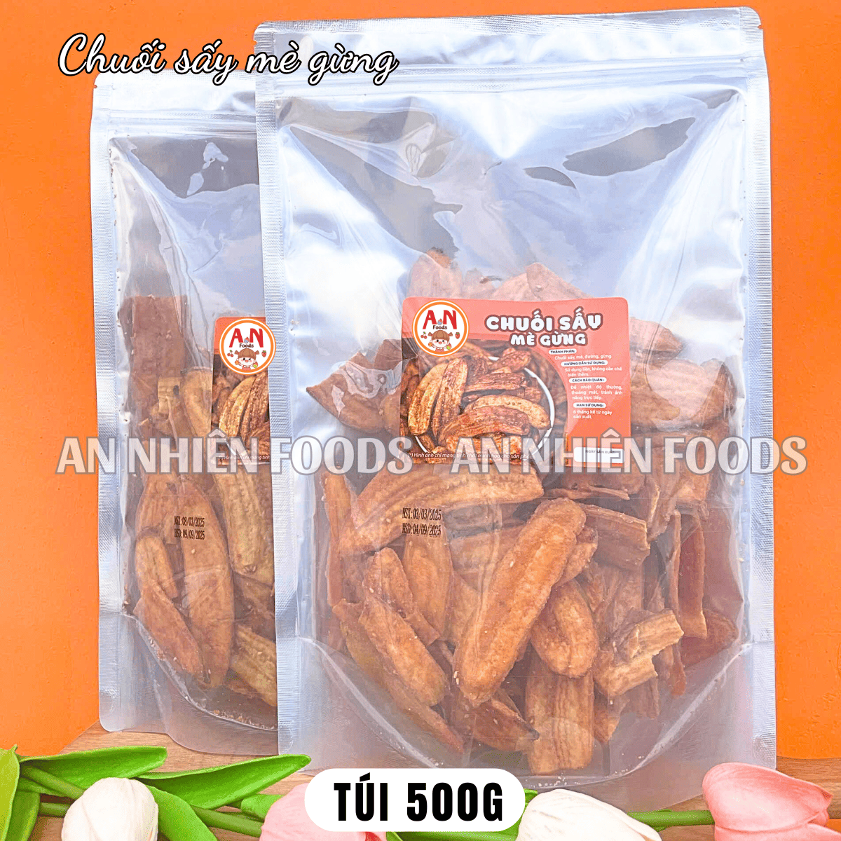 Chuối chiên giòn (mè gừng giòn rụm - có video) {Khối lượng tịnh, không tính bao bì}