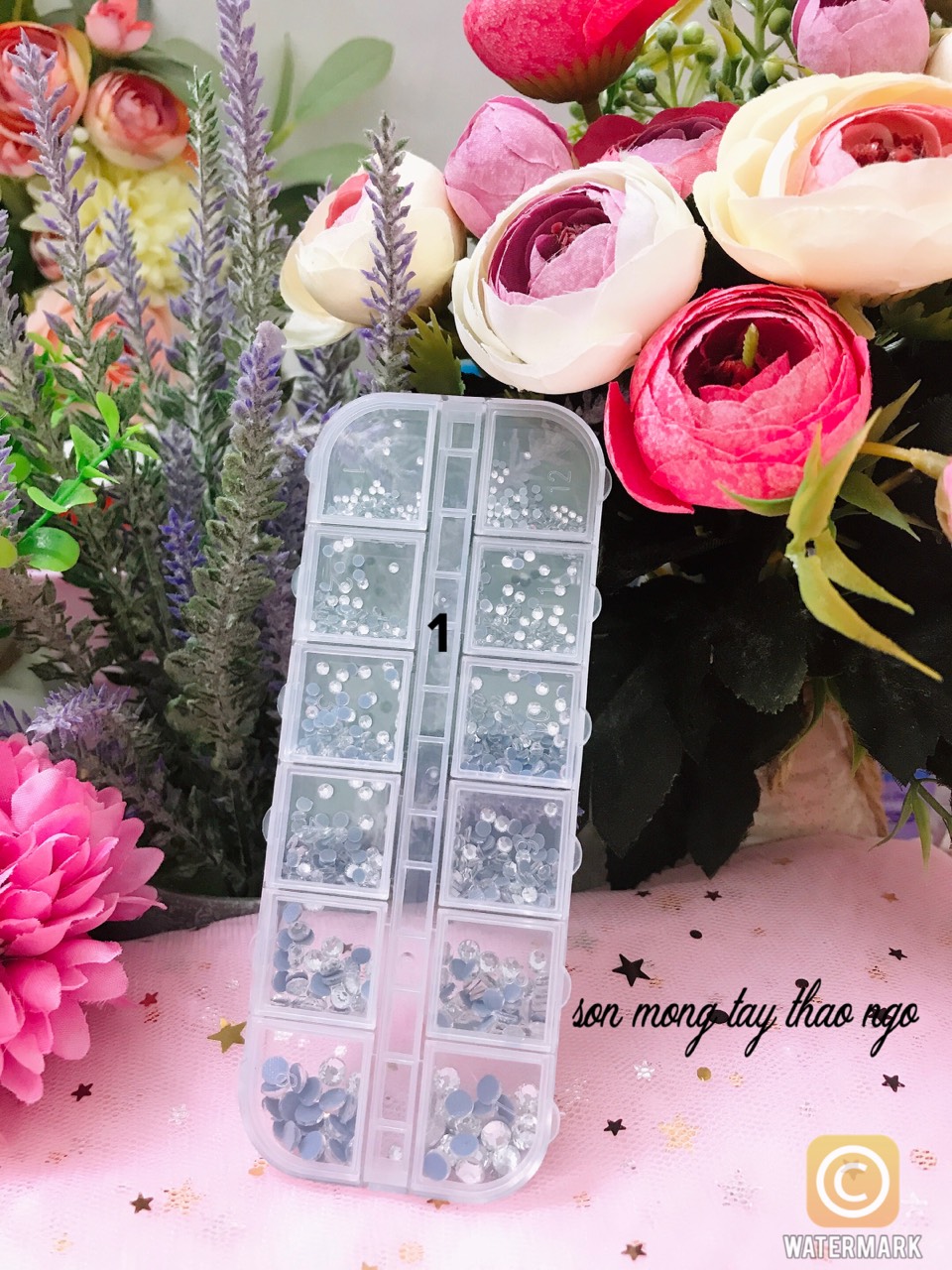 Đá chân cao cấp làm móng trang trí móng siêu sáng khay mix