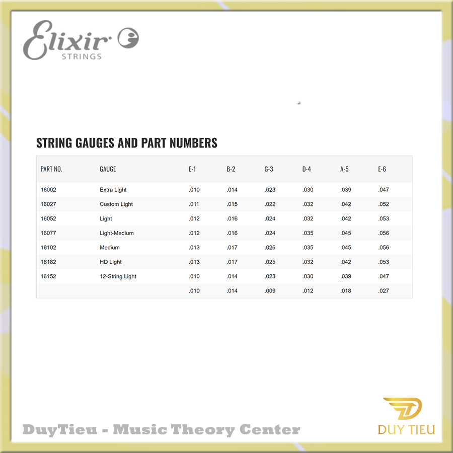 Elixir Strings Acoustic Phosphor Bronze with NANOWEB Coating 16027-  DuytieuGuitar DT006