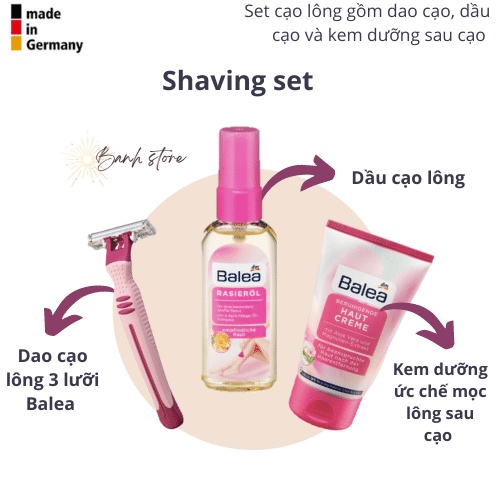 Set Bọt - Kem - Dao cạo lông Balea cực kì tiết kiệm