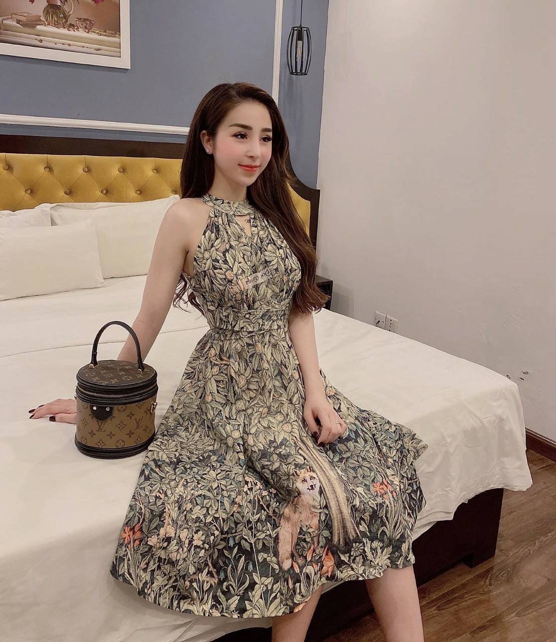 Đầm yếm khoét cổ voan 2 lớp-QH