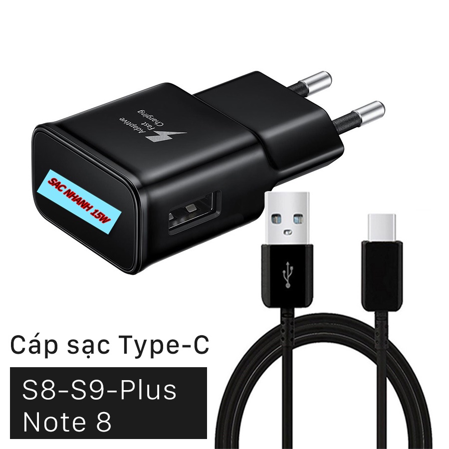 Bộ sạc nhanh Fast Charge dùng cho samsung Galaxy, Note 8,Note 8+,Note9,Note9+ (Usb Type c) QuickCharge 3.0