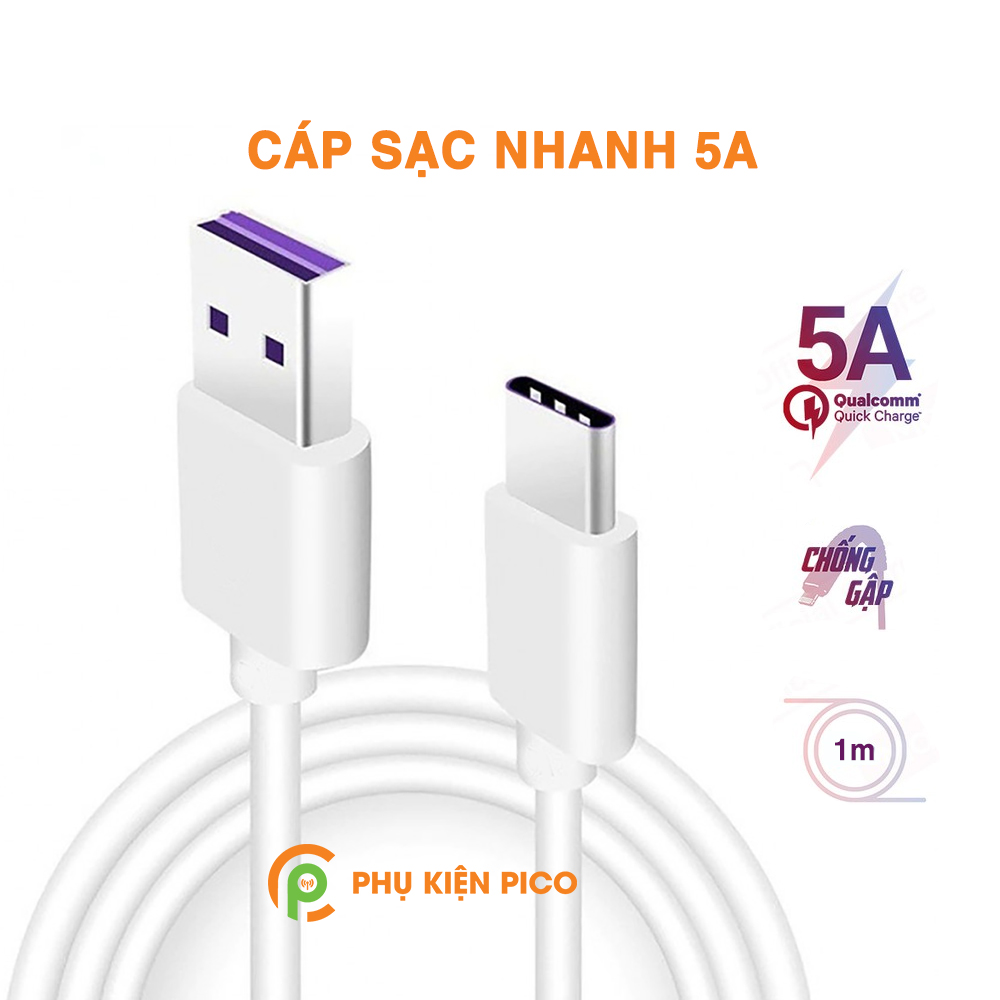 Cáp sạc type c 5a - cáp sạc nhanh type c 5a full box - cáp sạc samsung xiaomi oppo vivo oneplus